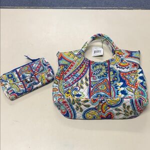 Vera Bradley Quilted Paisley Tote Bag and Wallet Set - Multicolor